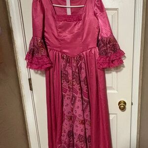 Vintage Hot Pink Full Length Dress